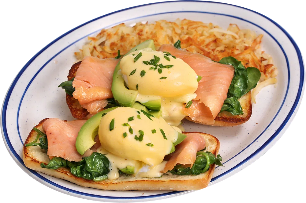 Avocado Smoked Salmon Benedicts at Waffle Pancake House